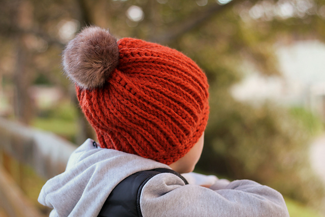 angelo knit look beanie winter hat pattern