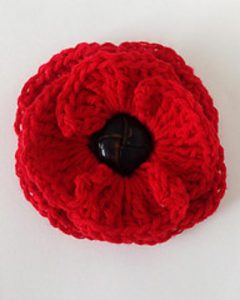 button poppy flower pattern crochet
