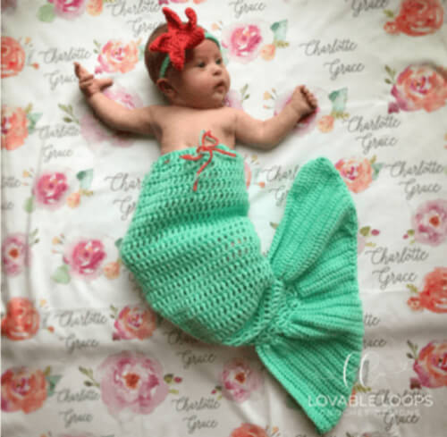 Mermaid Tail baby cocoon crochet pattern