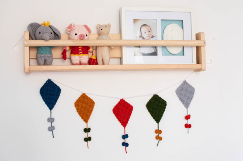 Crochet baby Kite Garland pattern