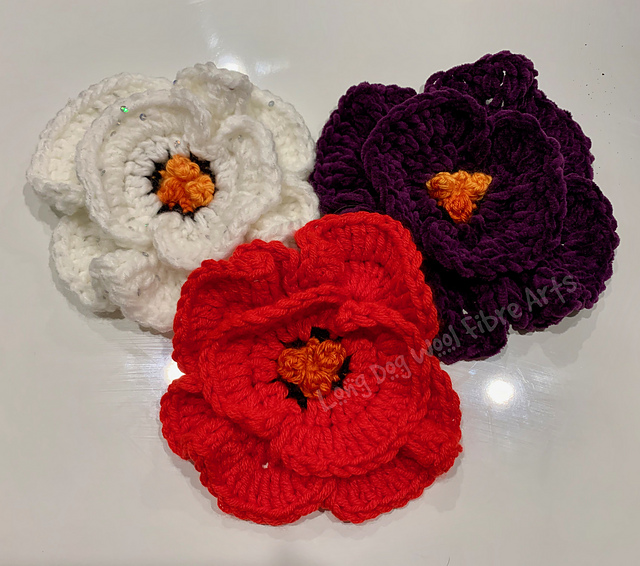 crochet letterbox anzac poppy pattern