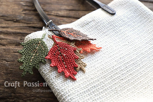 Fall Leaves Charm free crochet pattern