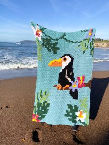 Toucan Tropical Blanket by Claire Goodale