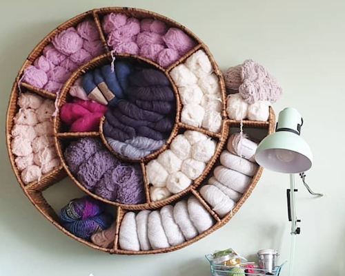 spiral shelf yarn art storage 
