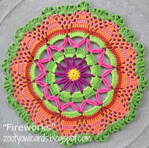 Fireworks Mandala July 4th crochet pattern