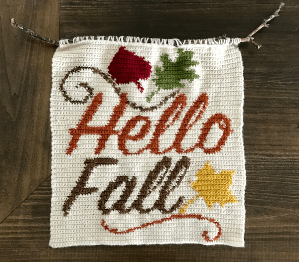 crochet holidays pattern wall hanging fall