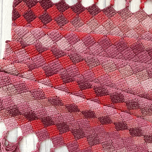 entrelac shawl october crochet pattern