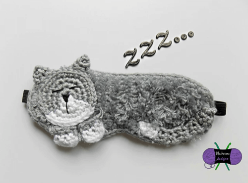 cat sleep mask crochet pattern