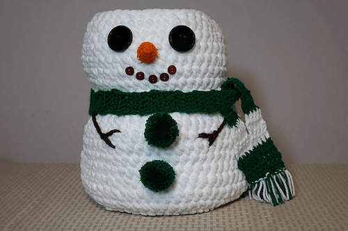 unusual crochet gift pattern snowman basket