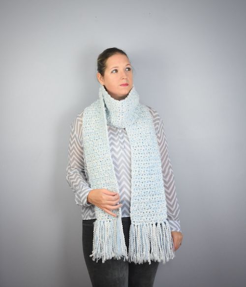 white rain scarf crochet pattern