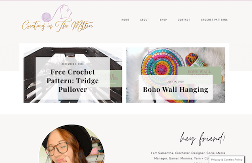 Creating in the Mitten crochet website
