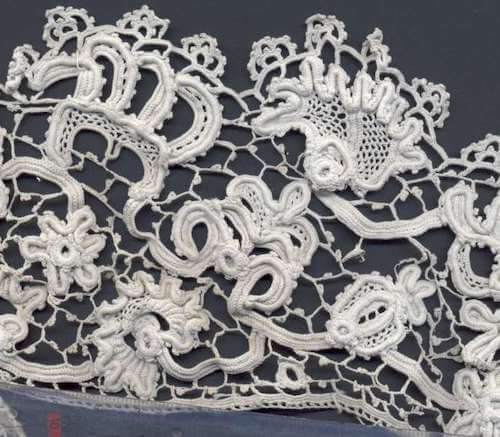 Close up view of Irish Crochet lace
