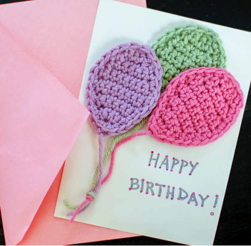crochet birthday balloons appliqué