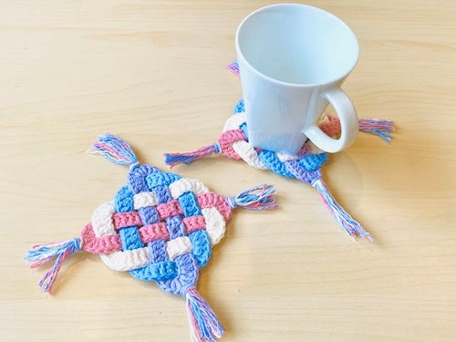 Boho Mug coaster gift crochet