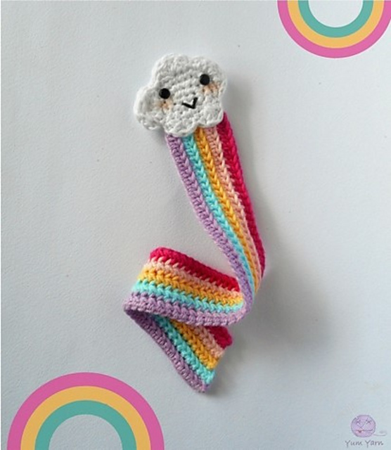 Rainbow bookmark crochet pattern