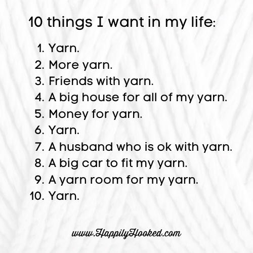 10 things I need yarn meme