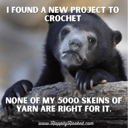 sad bear crochet meme