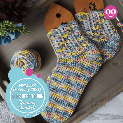 Rainbow Socks top crochet pattern HHM February 2021