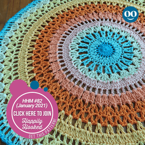Sunny Skies Mat top crochet pattern HHM Jan 2021