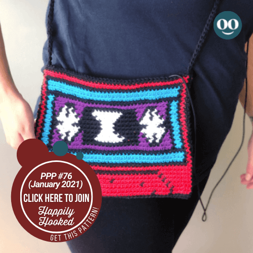 Retro Cassette Bag top crochet pattern for Pattern Pack Pro January 2021