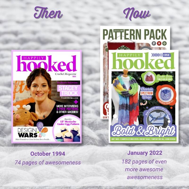 Our crochet magazine in 2014 and in 2020 - what a change!
