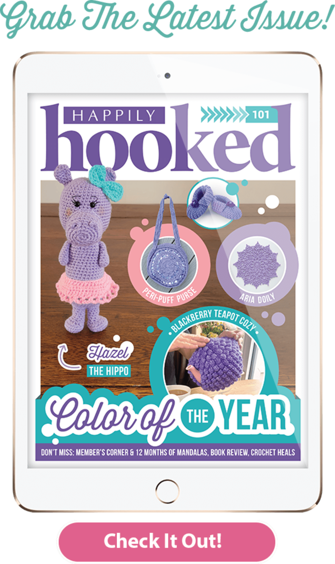 Get great crochet designs in Very Peri - the Color of the Year for 2022!