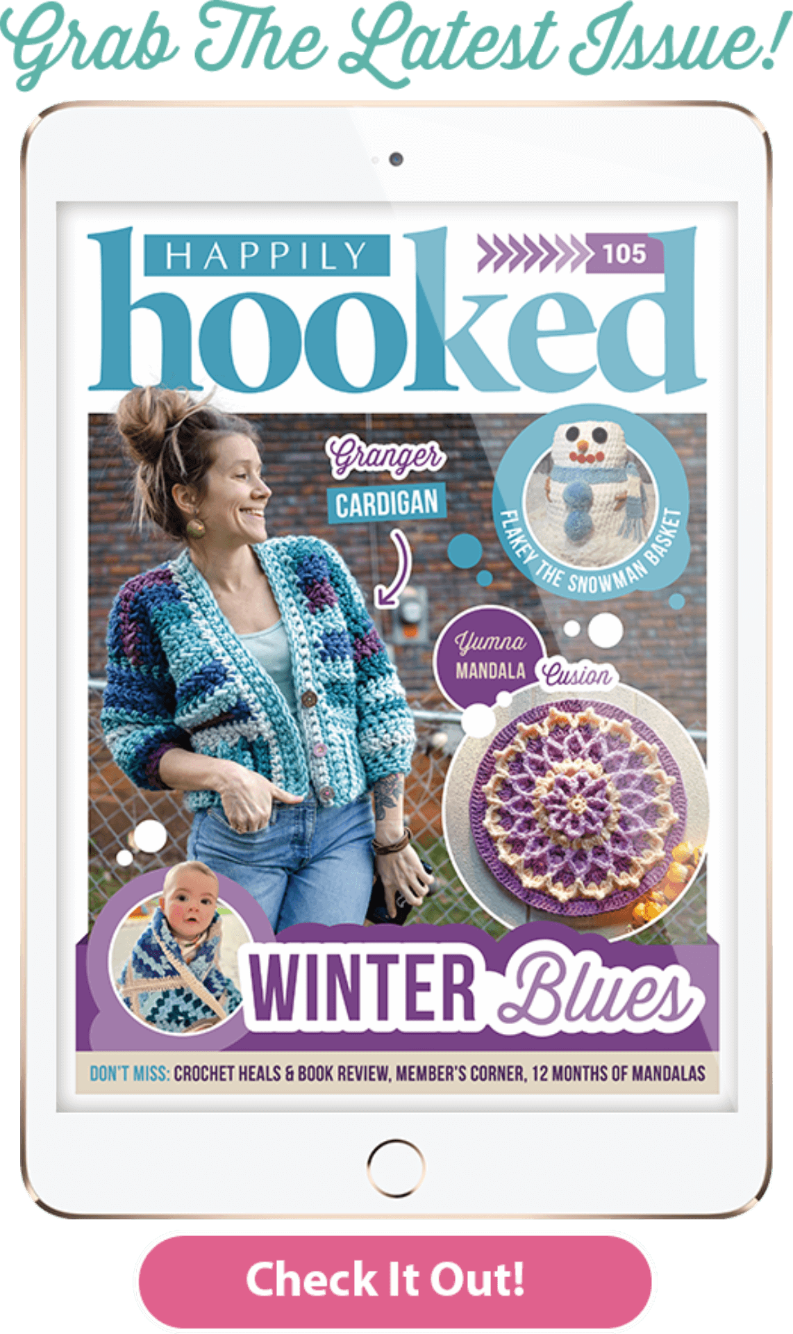 Winter Blues the latest issue of Happily Hooked magazine December 2022